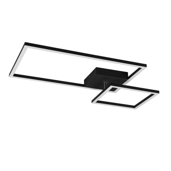 Black flush ceiling light modern, Binc, 25W, 4000K LED, 3-step dimmable