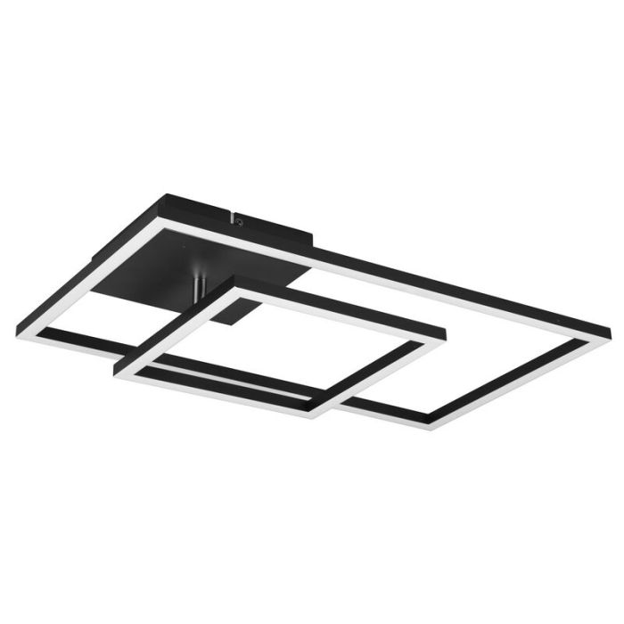 Black flush ceiling light modern, Binc, 25W, 4000K LED, 3-step dimmable
