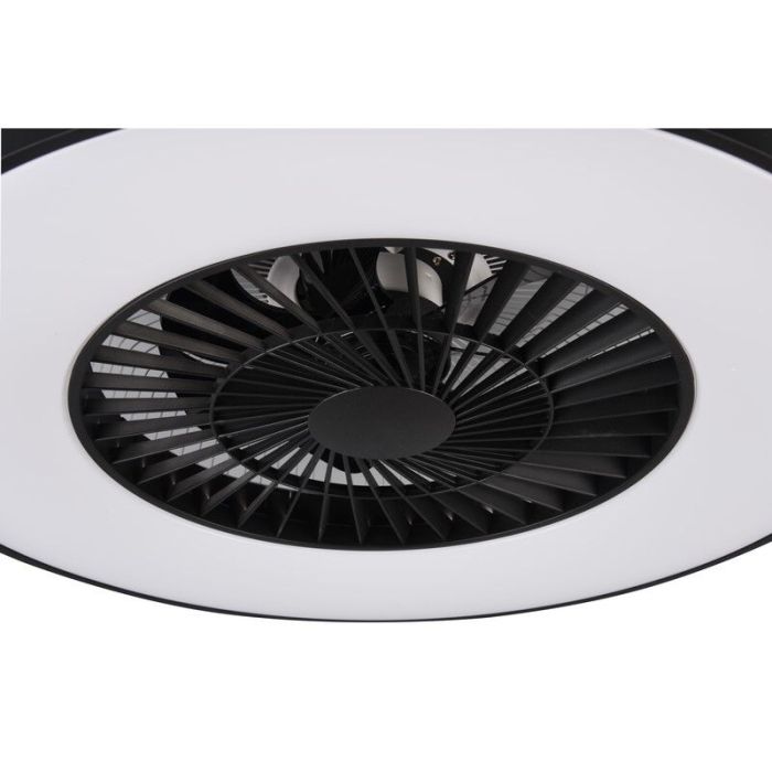 Black ceiling fan modern, Maurits, 40W, warm to cold white adjustable LED, with remote control