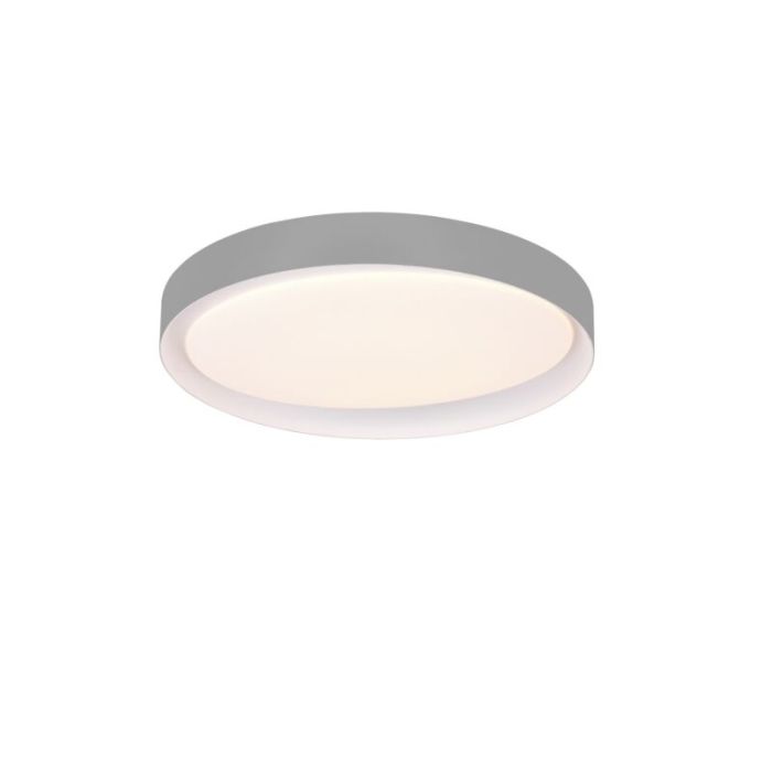Grey flush ceiling light modern, Joas, 24W, warm to cold white adjustable LED, with remote control