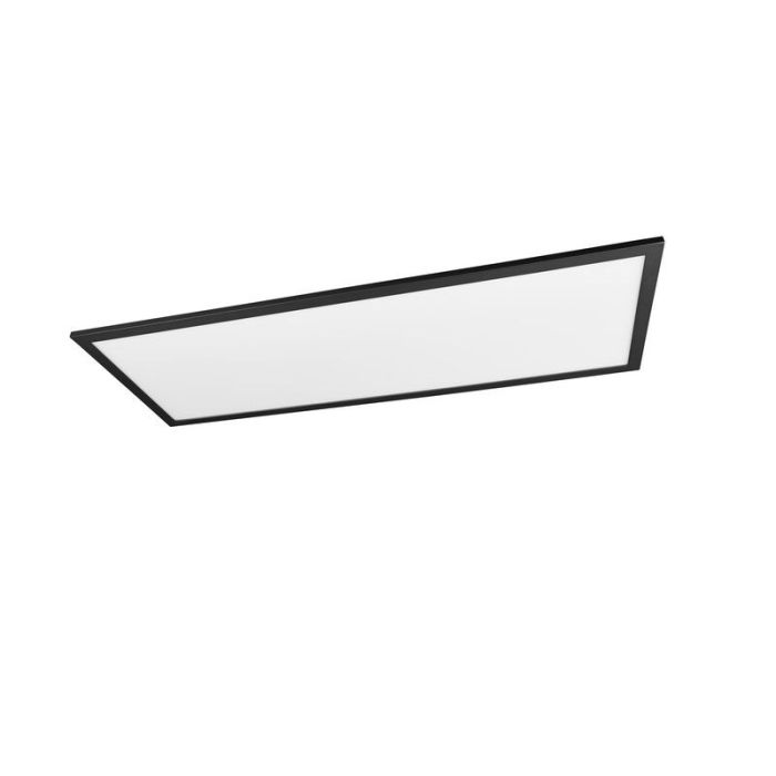 Black flush ceiling light modern, Marlise, 33,5W, warm to cold white adjustable LED, with remote control