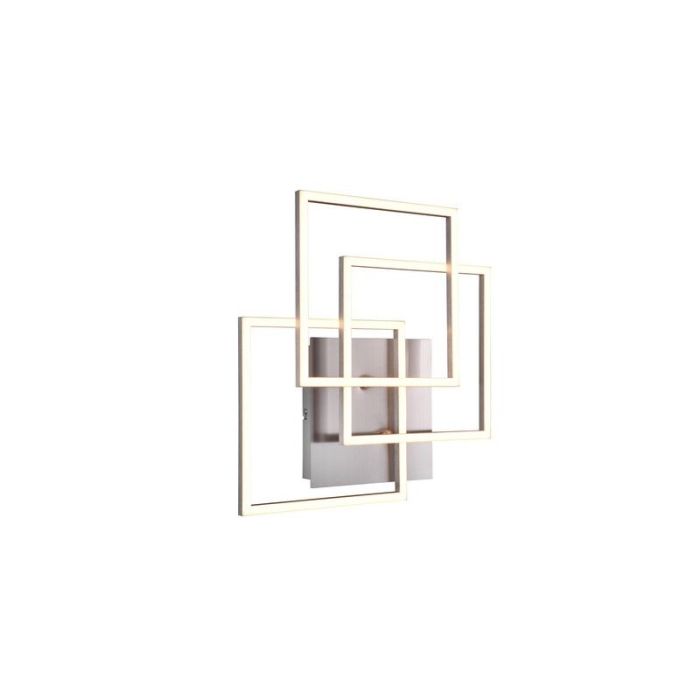 Nickel flush ceiling light modern, Bibiana, 28W, warm to cold white adjustable LED, with remote control