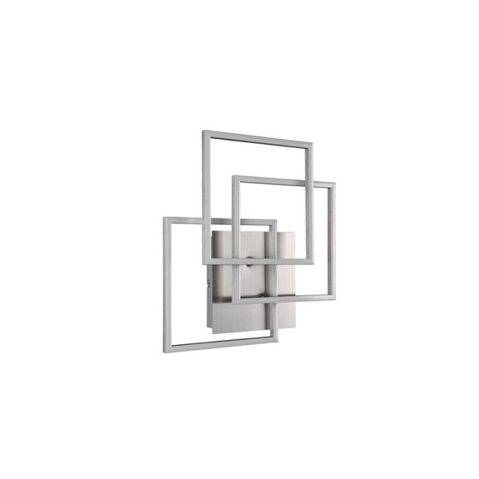 Nickel flush ceiling light modern, Bibiana, 28W, warm to cold white adjustable LED, with remote control