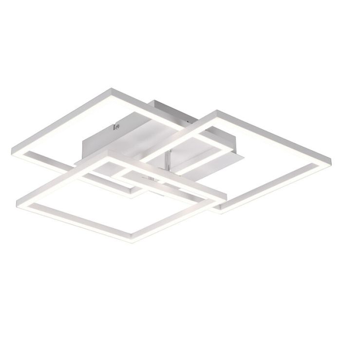 White flush ceiling light modern, Bibiana, 28W, warm to cold white adjustable LED, with remote control