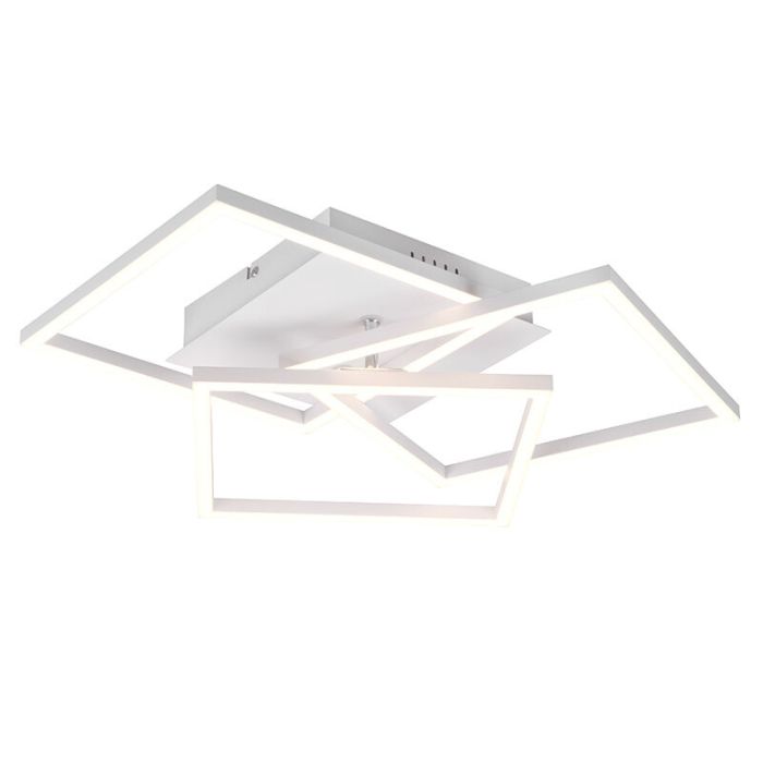 White flush ceiling light modern, Bibiana, 28W, warm to cold white adjustable LED, with remote control