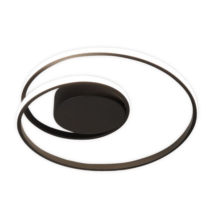 Black flush ceiling light modern, Sassandra, 22W, 3000K LED, 3-step dimmable