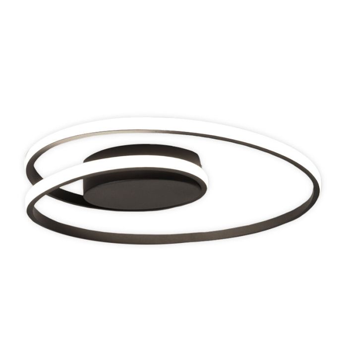 Black flush ceiling light modern, Sassandra, 22W, 3000K LED, 3-step dimmable
