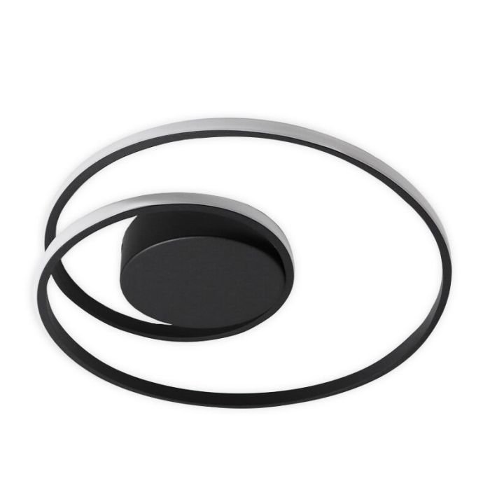 Black flush ceiling light modern, Sassandra, 22W, 3000K LED, 3-step dimmable