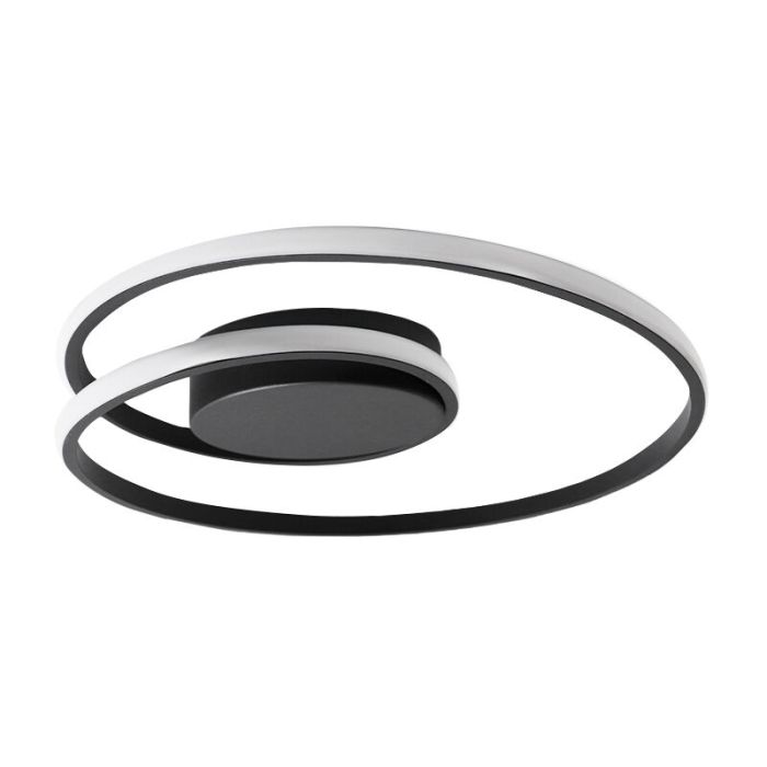 Black flush ceiling light modern, Sassandra, 22W, 3000K LED, 3-step dimmable