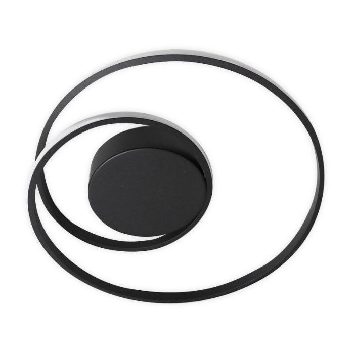 Black flush ceiling light modern, Sassandra, 22W, 3000K LED, 3-step dimmable
