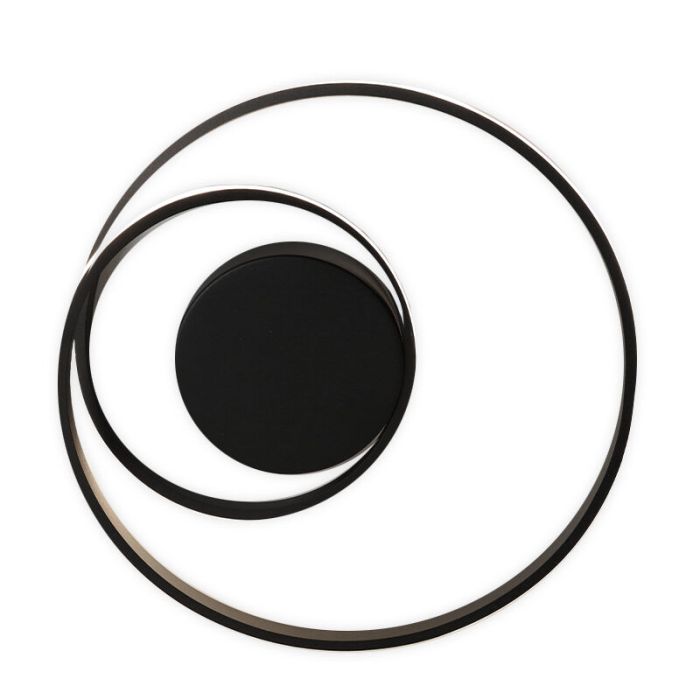 Black flush ceiling light modern, Sassandra, 22W, 3000K LED, 3-step dimmable