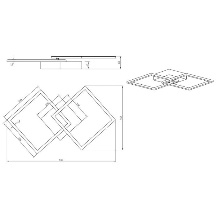 White flush ceiling light modern, Margaux, 20W, 4000K LED