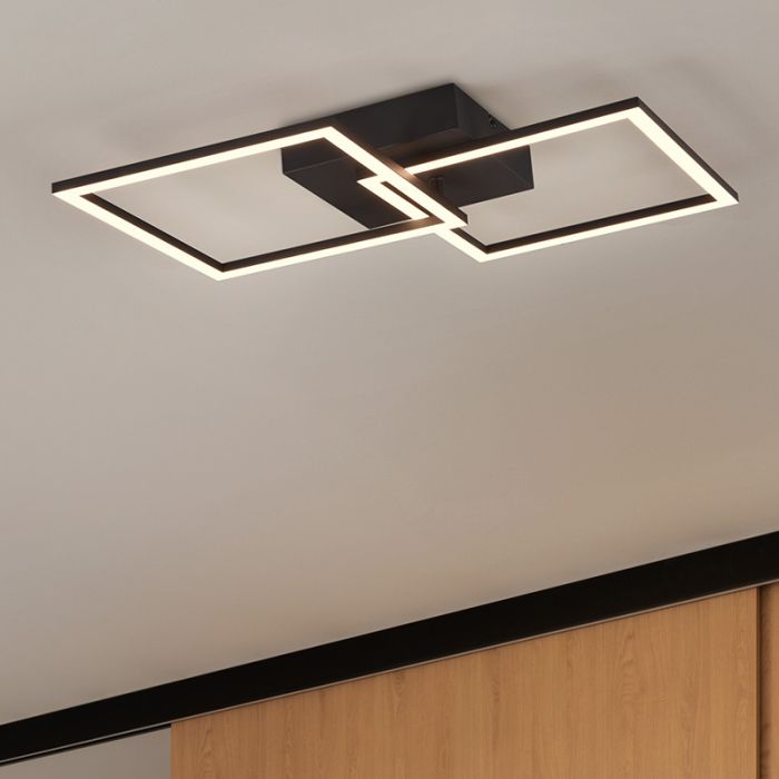 Black flush ceiling light modern, Margaux, 20W, 3000K LED