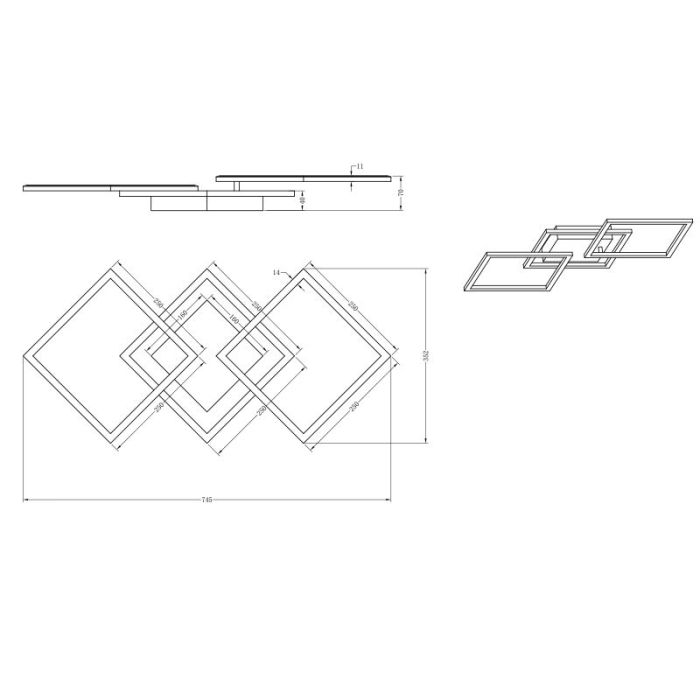White flush ceiling light modern, Margaux, 31W, 4000K LED