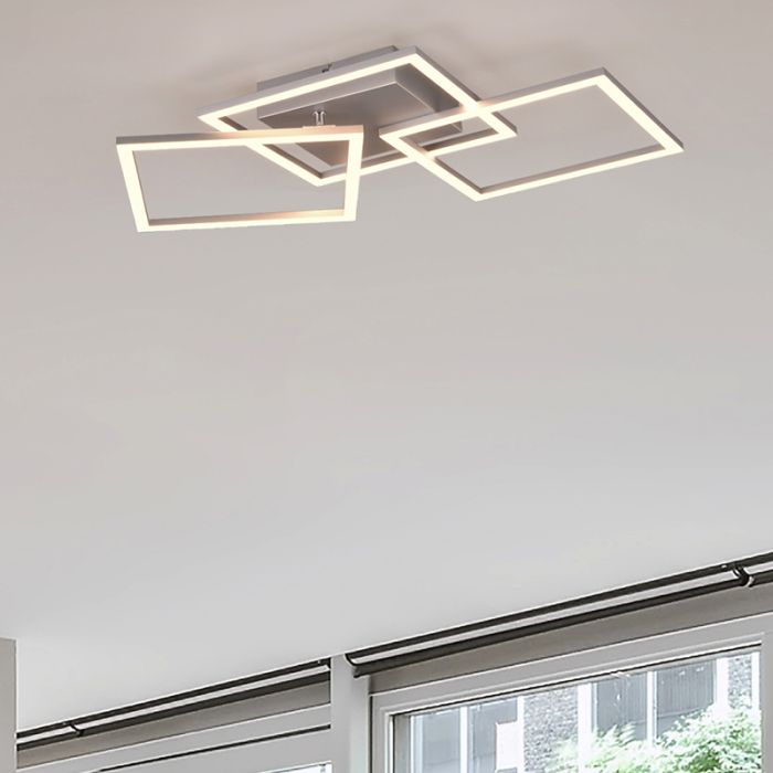 Chrome flush ceiling light modern, Margaux, 31W, 3000K LED
