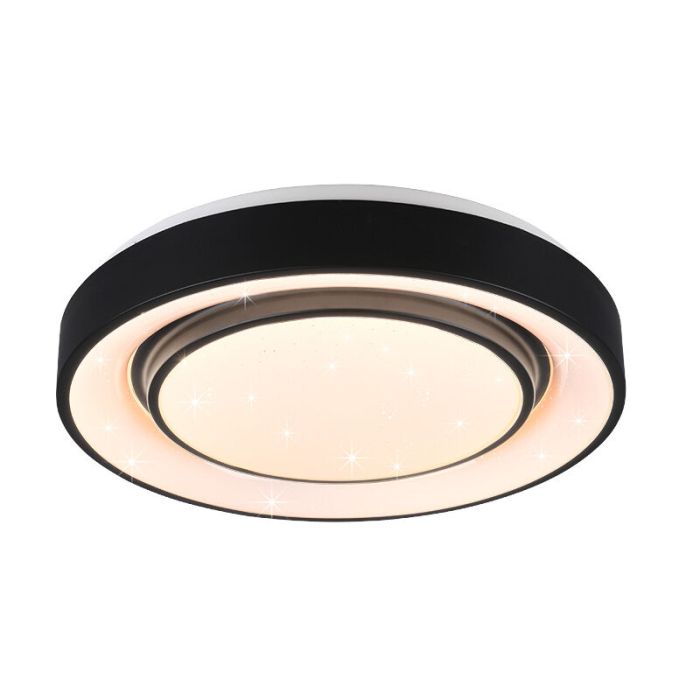 Black flush ceiling light modern, Freke, 20W, RGBW LED