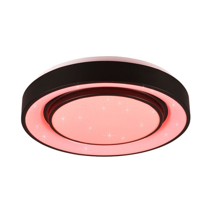Black flush ceiling light modern, Freke, 20W, RGBW LED