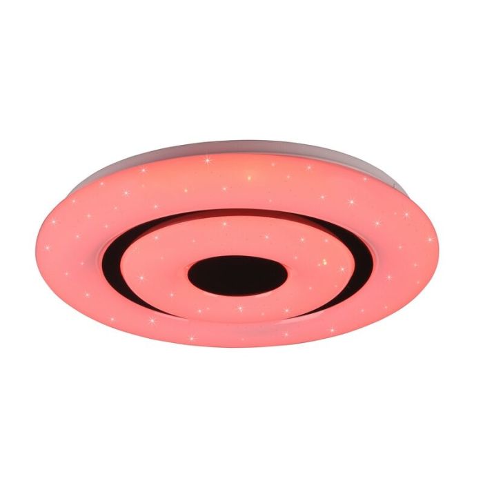 White smart ceiling light modern, Rinske, 16W, warm to cold white adjustable LED, with remote control