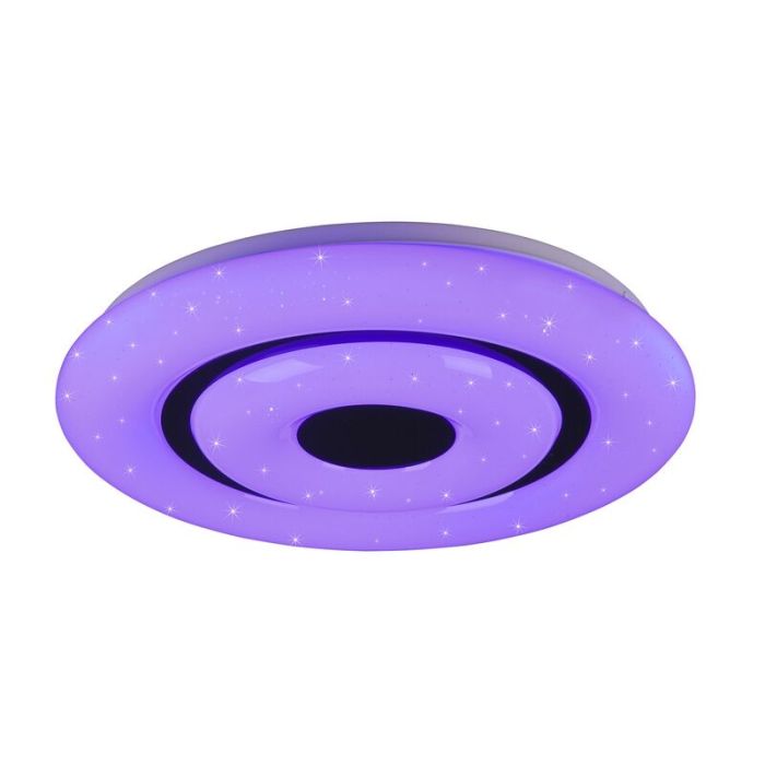 White smart ceiling light modern, Rinske, 16W, warm to cold white adjustable LED, with remote control