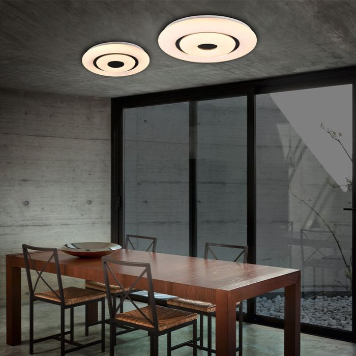 White smart ceiling light modern, Rinske, 16W, warm to cold white adjustable LED, with remote control