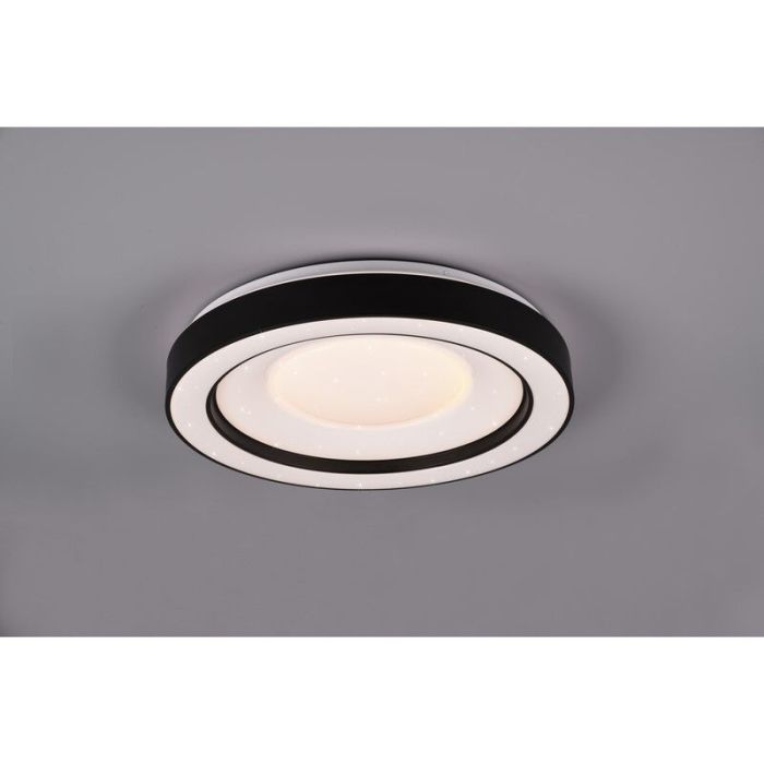 Black flush ceiling light modern, Navin, 22W, RGBW LED, with remote control