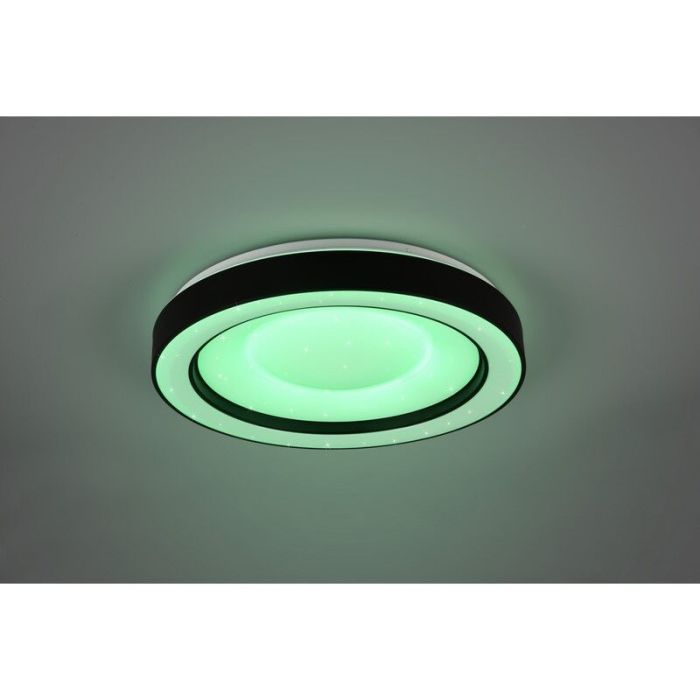 Black flush ceiling light modern, Navin, 22W, RGBW LED, with remote control