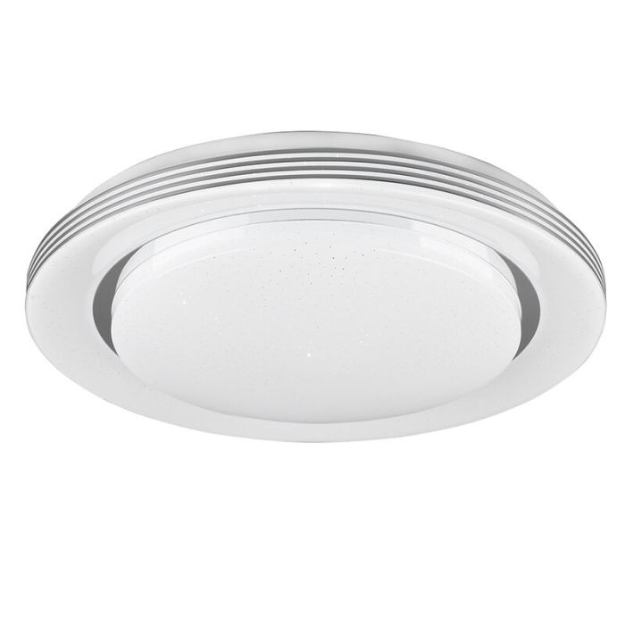White flush ceiling light modern, Alpha, 18W, warm to cold white adjustable LED, with remote control