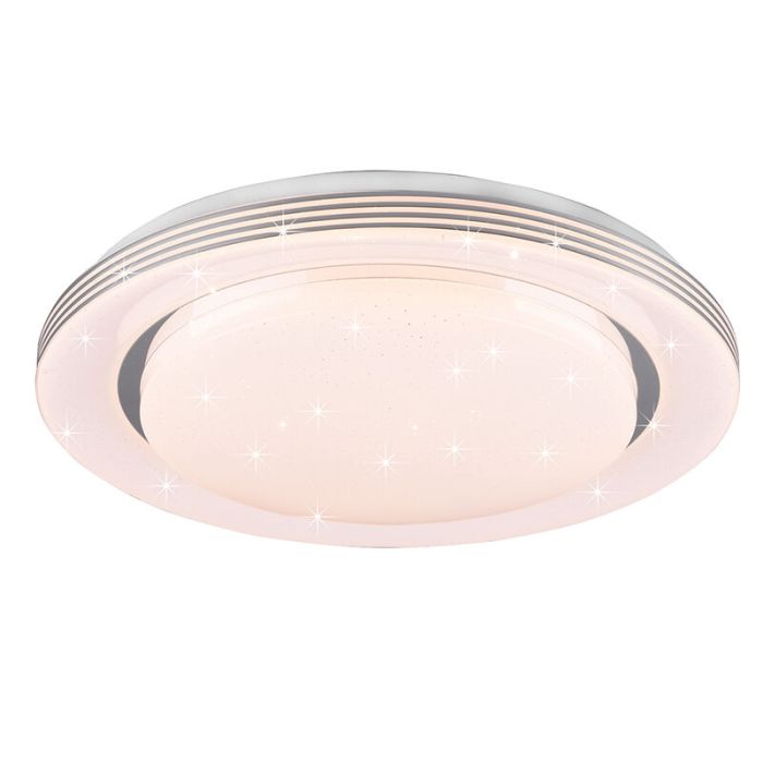 White flush ceiling light modern, Alpha, 18W, warm to cold white adjustable LED, with remote control