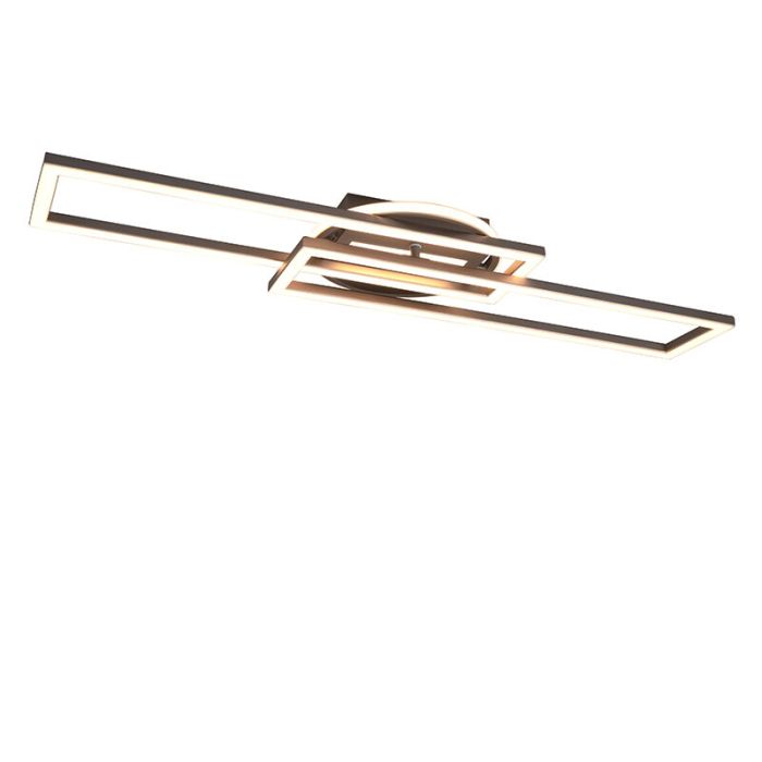Nickel flush ceiling light modern, Jadon, 30W, warm to cold white adjustable LED