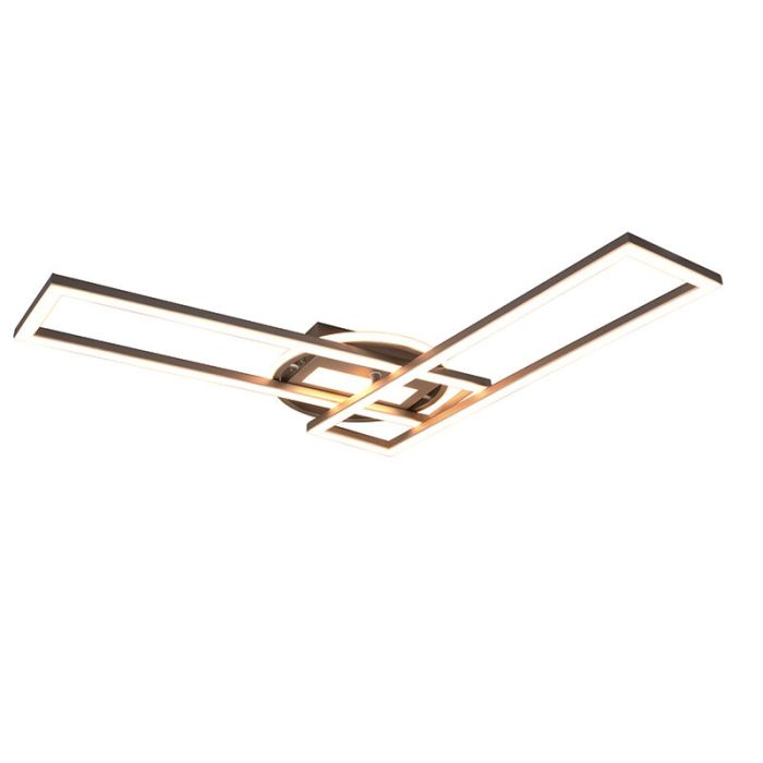 Nickel flush ceiling light modern, Jadon, 30W, warm to cold white adjustable LED