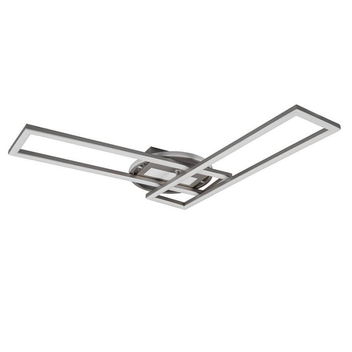 Nickel flush ceiling light modern, Jadon, 30W, warm to cold white adjustable LED