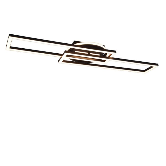 Black flush ceiling light modern, Jadon, 30W, warm to cold white adjustable LED