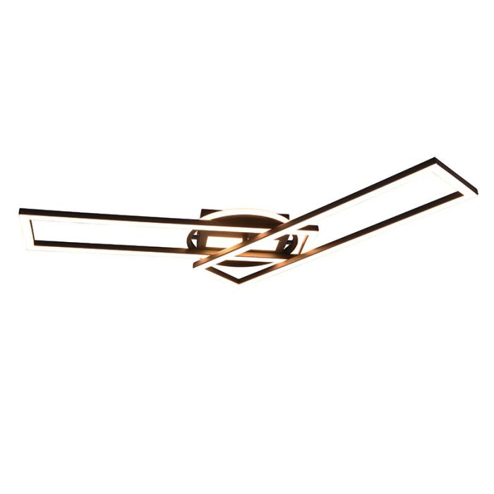 Black flush ceiling light modern, Jadon, 30W, warm to cold white adjustable LED