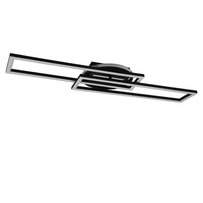 Black flush ceiling light modern, Jadon, 30W, warm to cold white adjustable LED