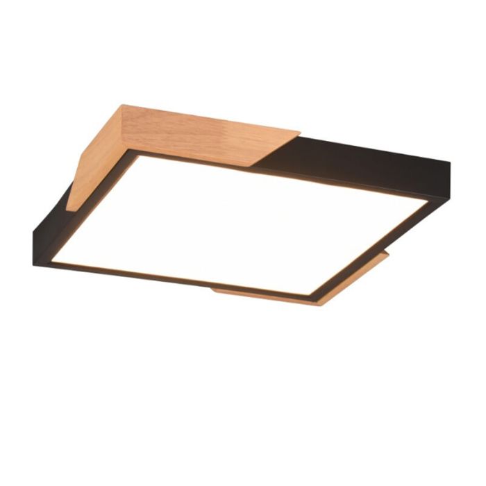 Black flush ceiling light modern, Selinde, 20W, 3000K LED, 3-step dimmable