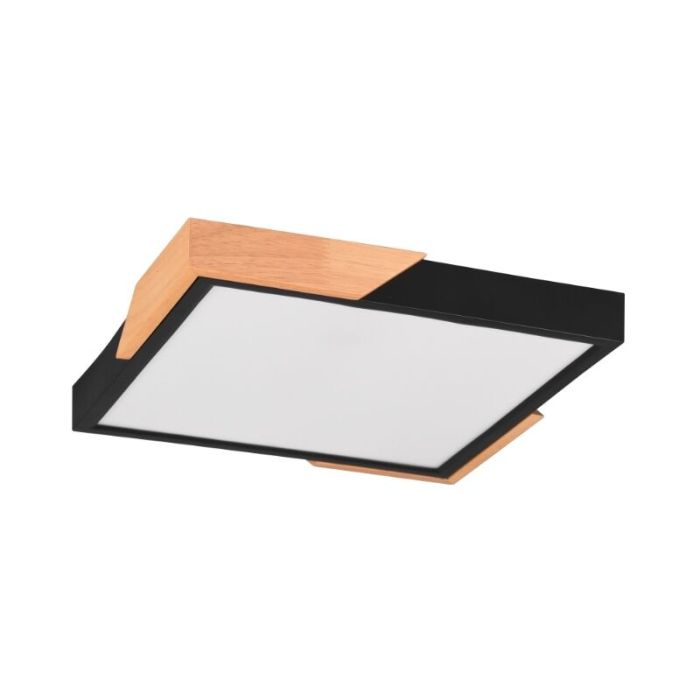 Black flush ceiling light modern, Selinde, 20W, 3000K LED, 3-step dimmable