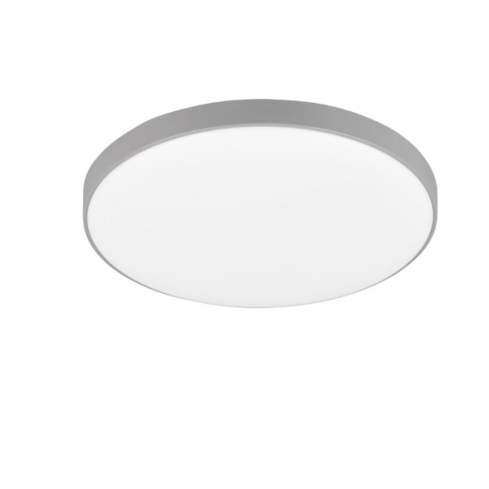 Grey flush ceiling light plastic, Sharde, 18W, 4000K LED, IP44