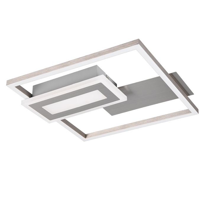 Nickel flush ceiling light design, Shun, 22W, 3000K LED