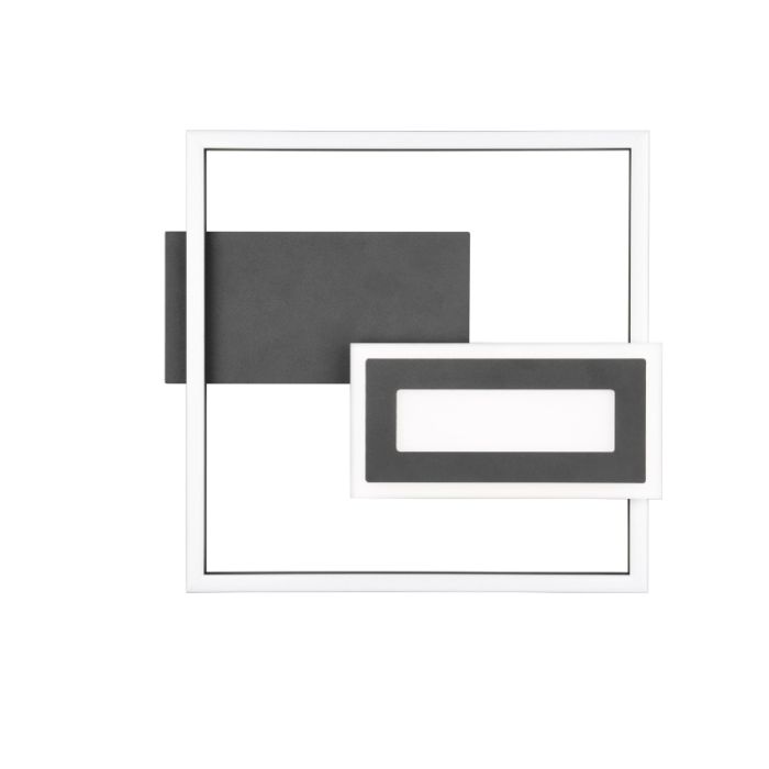 Black flush ceiling light design, Shun, 22W, 3000K LED