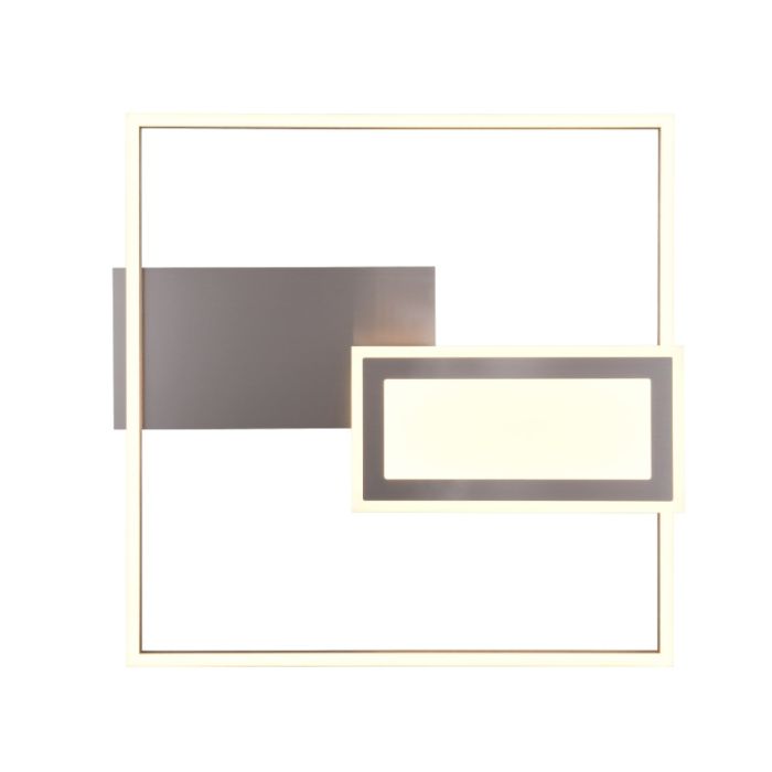 Nickel flush ceiling light design, Shun, 32W, warm to cold white adjustable LED