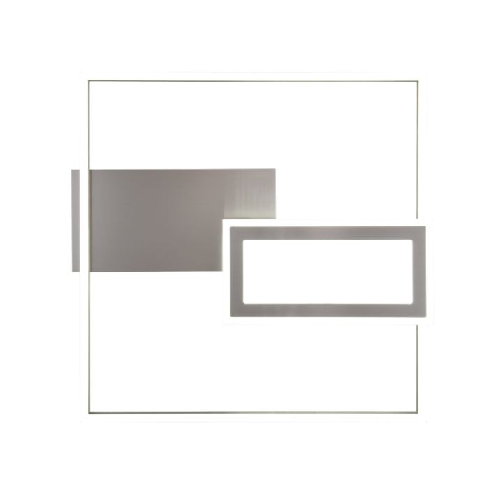 Nickel flush ceiling light design, Shun, 32W, warm to cold white adjustable LED