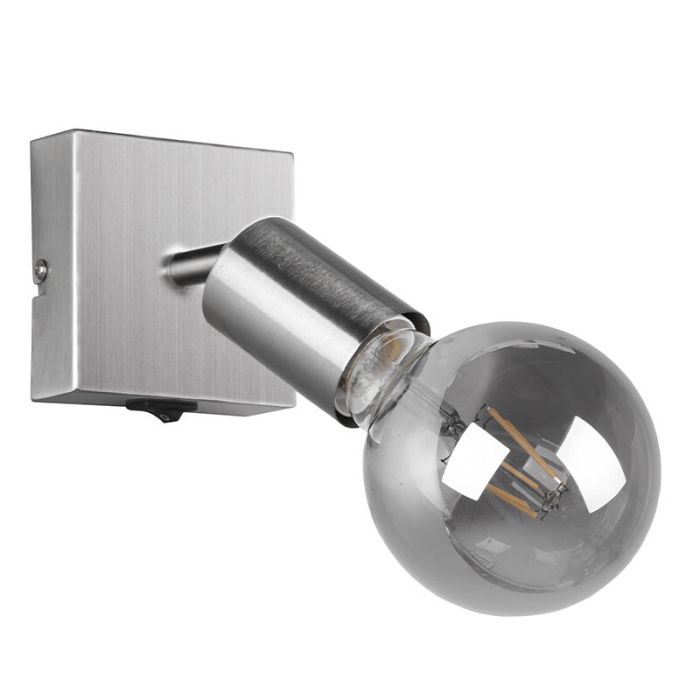 Nickel wall spotlight modern, Odin, with switch