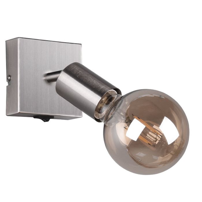 Nickel wall spotlight modern, Odin, with switch