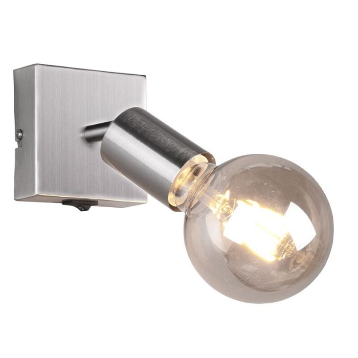 Nickel wall spotlight modern, Odin, with switch