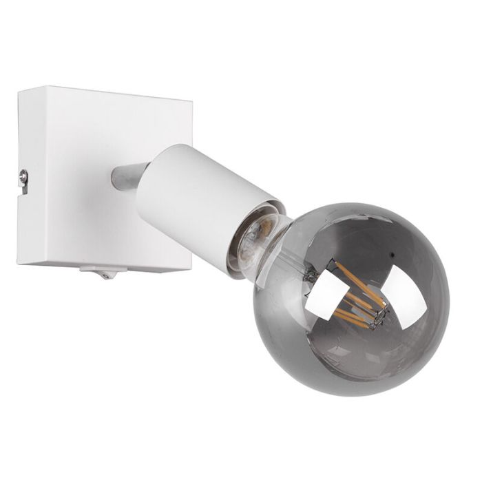 White wall spotlight modern, Odin, with switch
