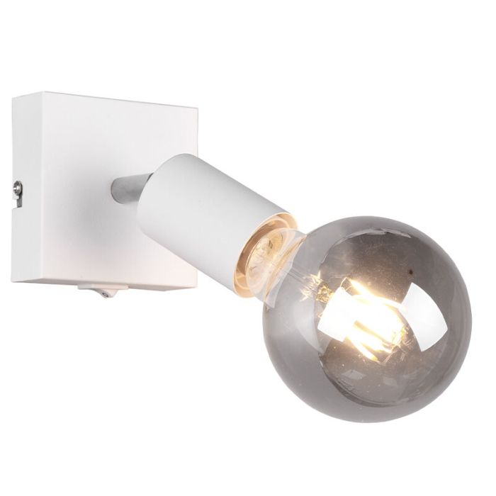 White wall spotlight modern, Odin, with switch