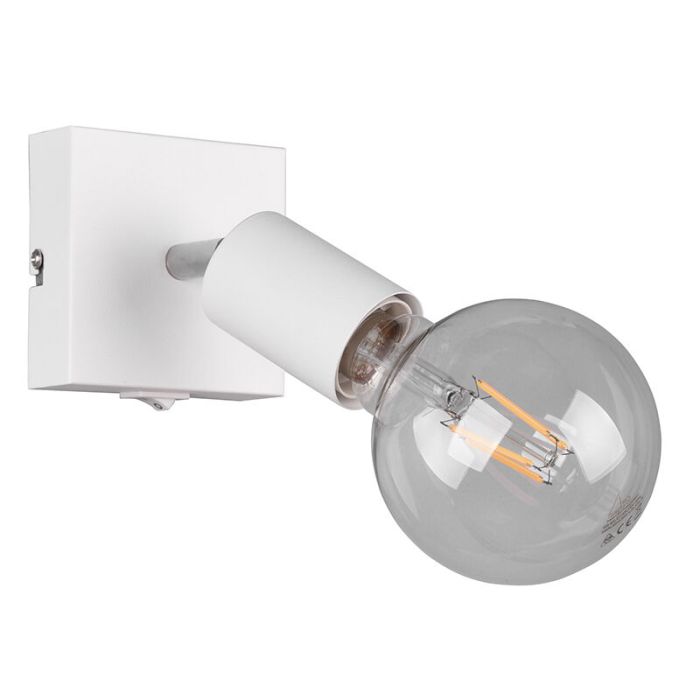 White wall spotlight modern, Odin, with switch