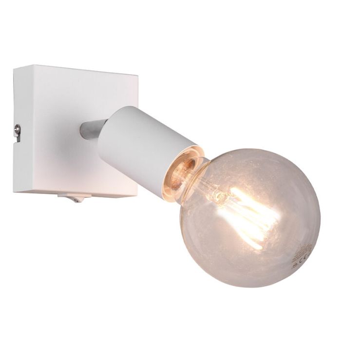 White wall spotlight modern, Odin, with switch