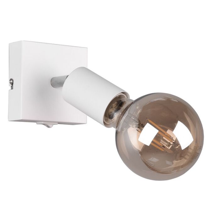 White wall spotlight modern, Odin, with switch