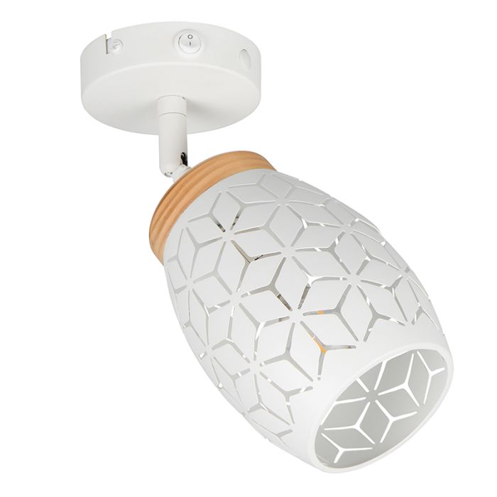 White wall spotlight modern, Delana, with switch